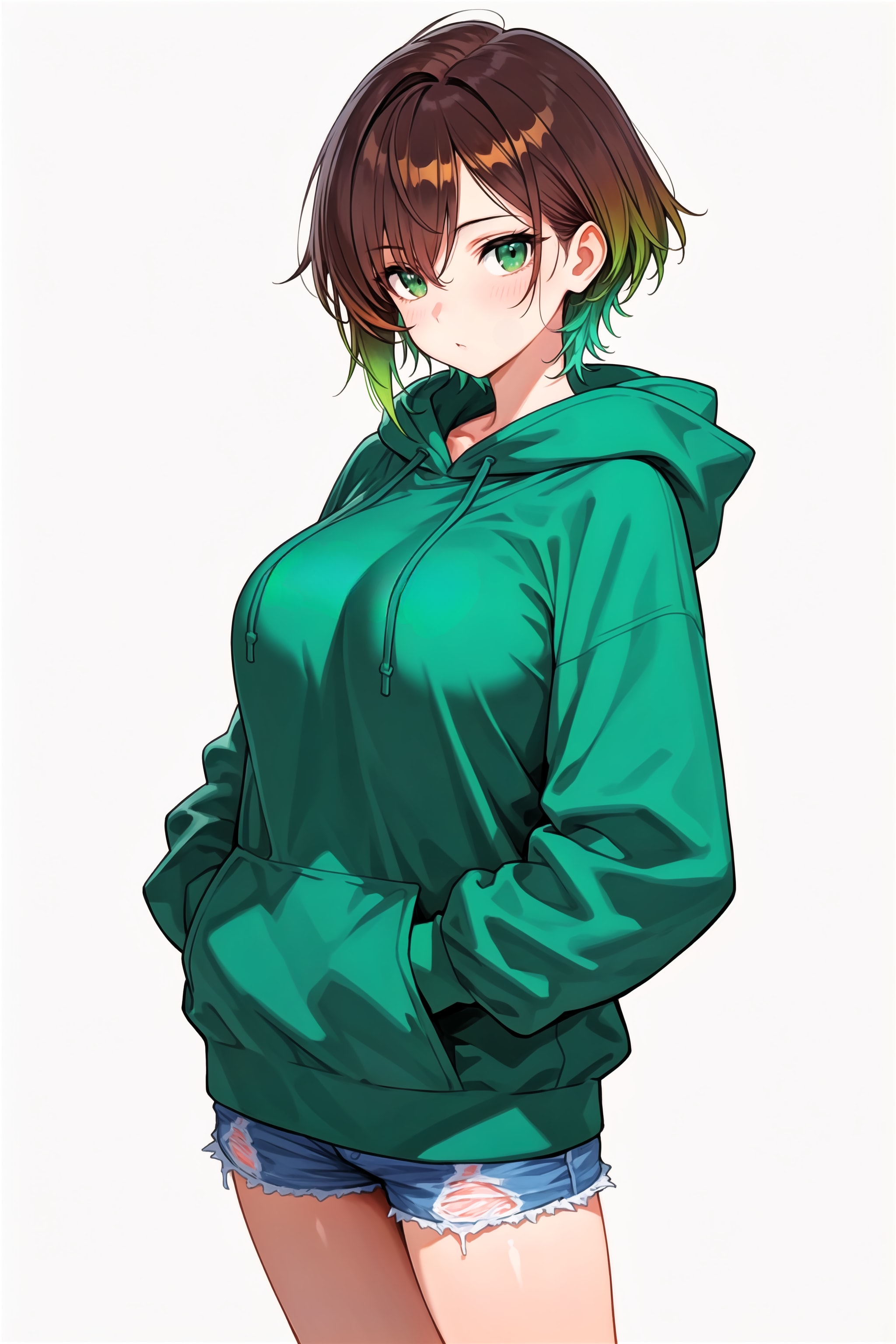 グリーンボーイッシュ・琴音ちゃん | の人気AIイラスト・グラビア