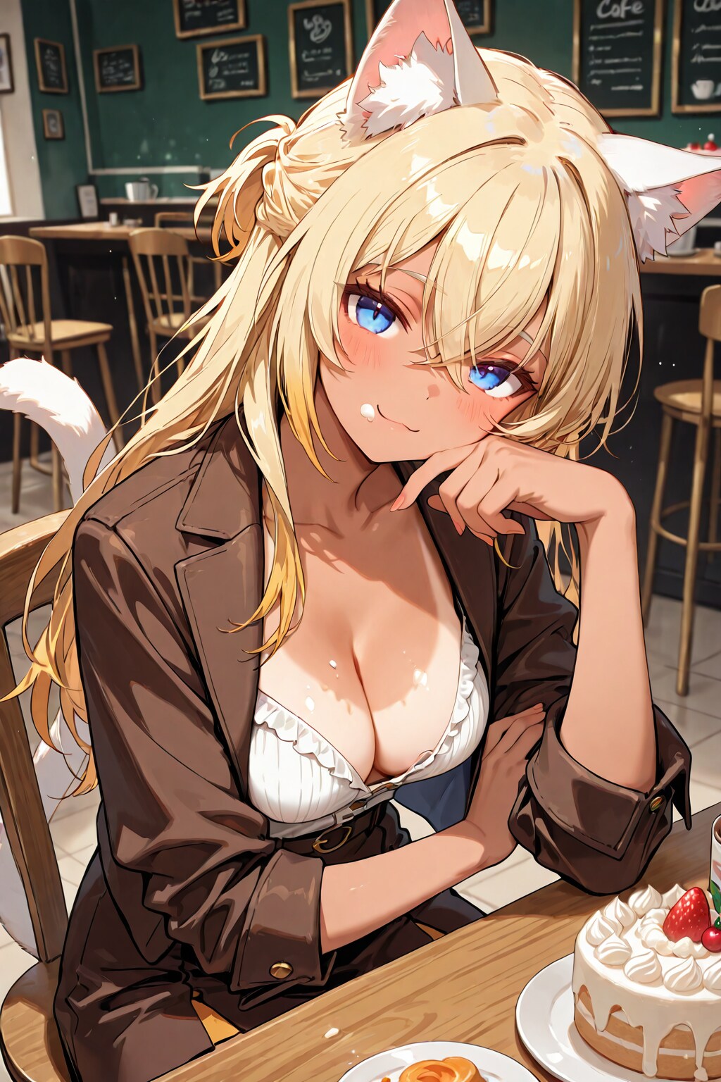 ケーキを食べる金髪ちゃん