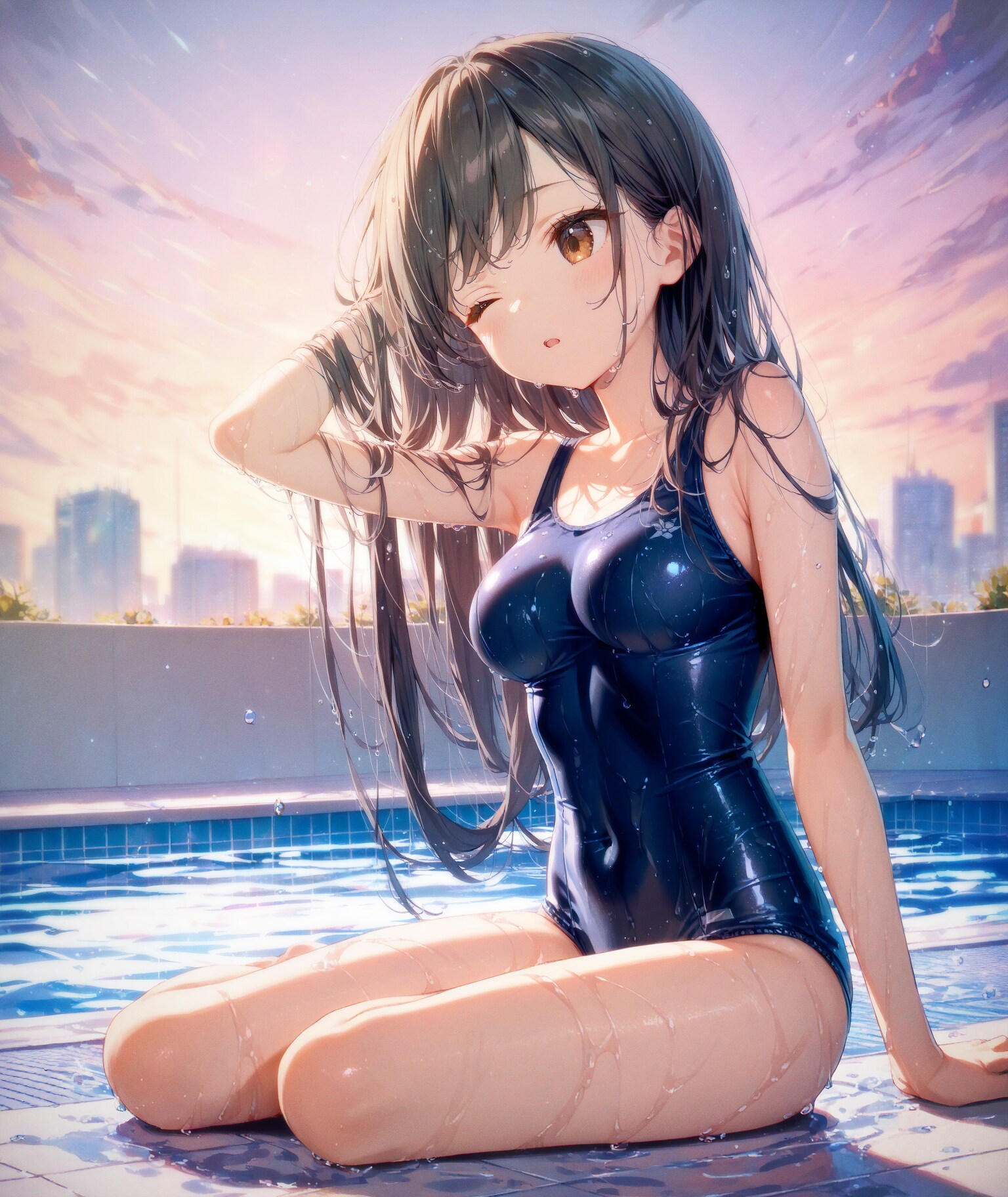 泳ぎつかれたね