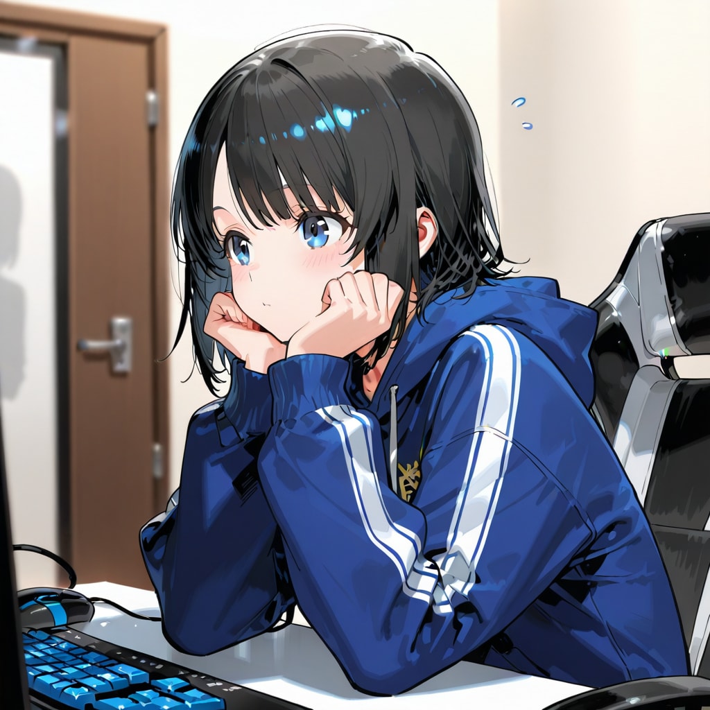 ゲームを楽しむ男の娘