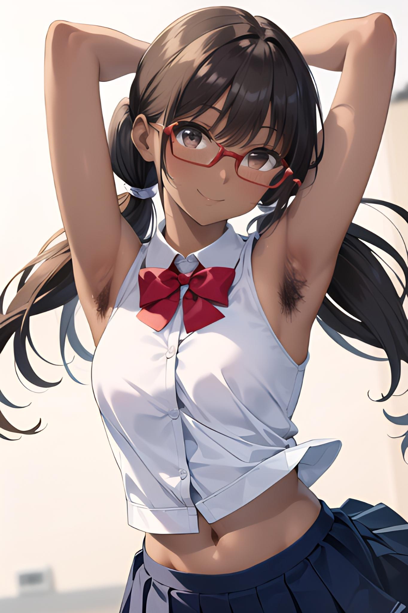 茶髪の脇毛ちゃん