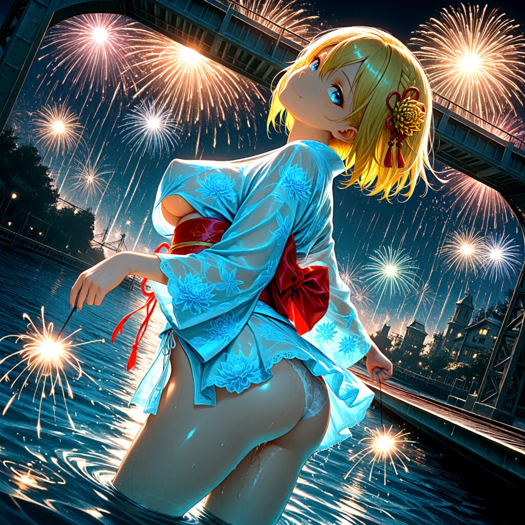 浴衣少女とFireworks