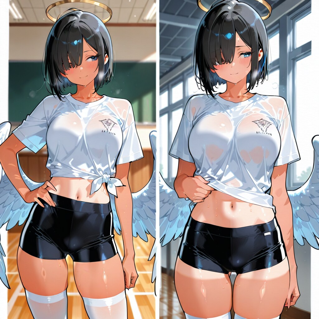 日焼け版 スパッツ片目隠れ天使さん