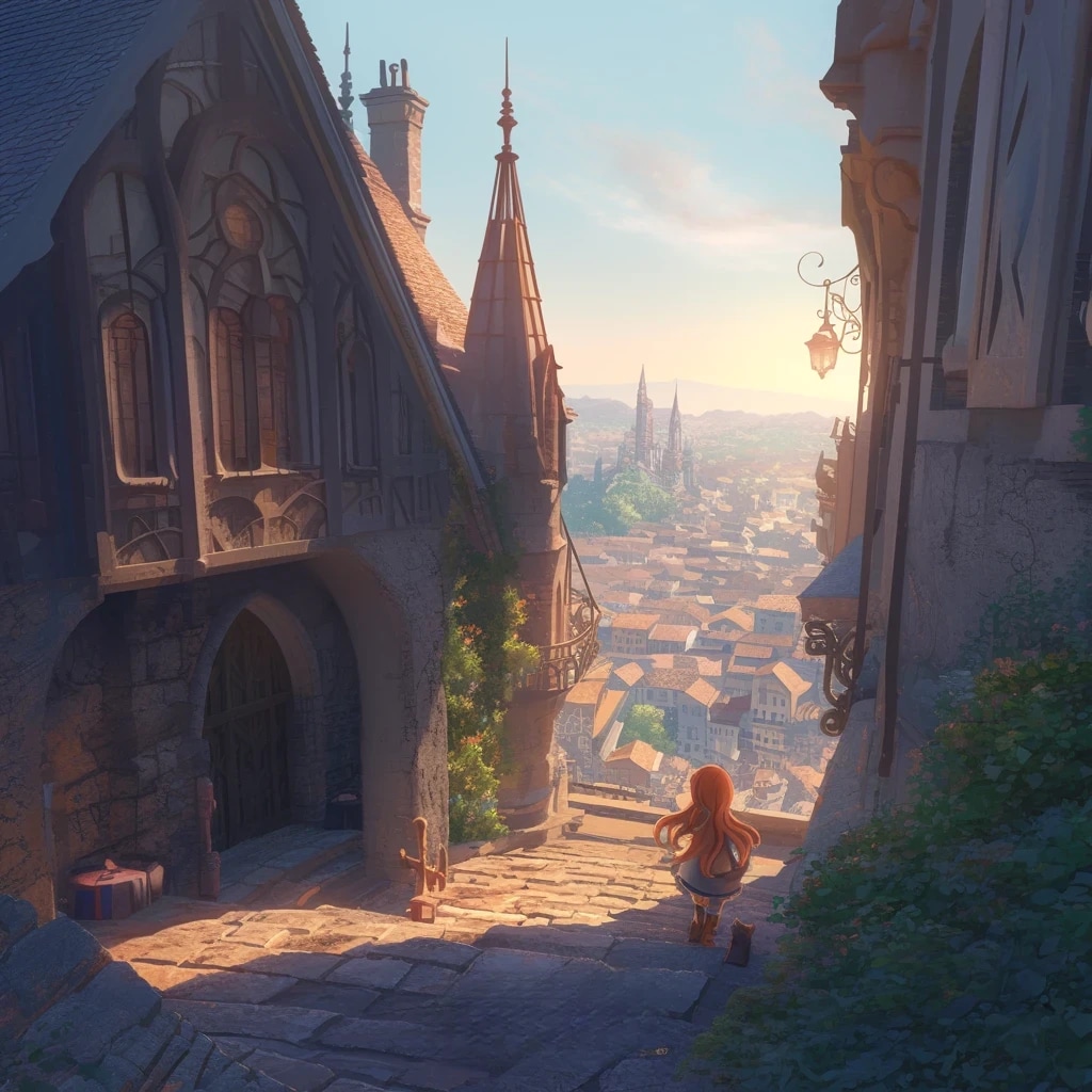 フランスの街の女の子 a French town girl