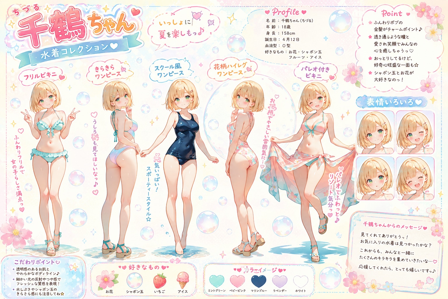 千鶴ちゃんの水着コレクション①～②