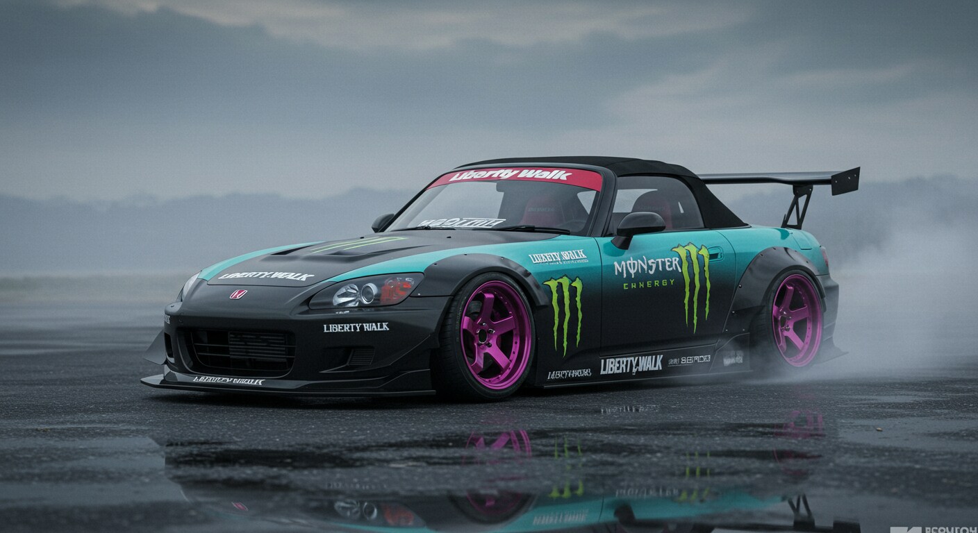 モンスターエナジーリバティーウォークS2000のドリ車 | の人気AIイラスト・グラビア