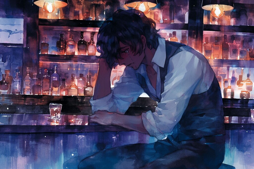 ボロボロになって呑んでいるアルジュナ