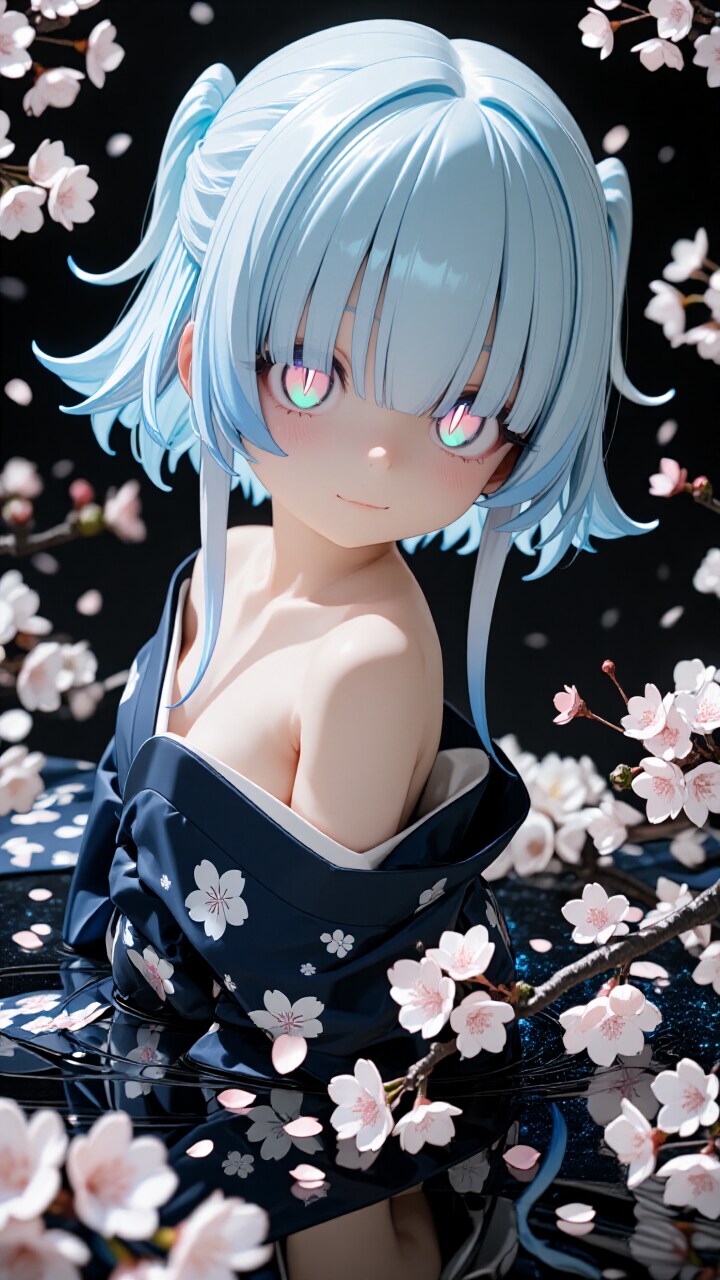 瑠璃花　和風　桜