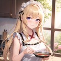 料理する金色の髪の少女 4枚目