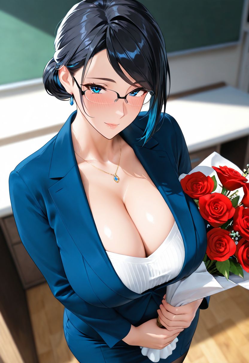 花をもらってしまう先生