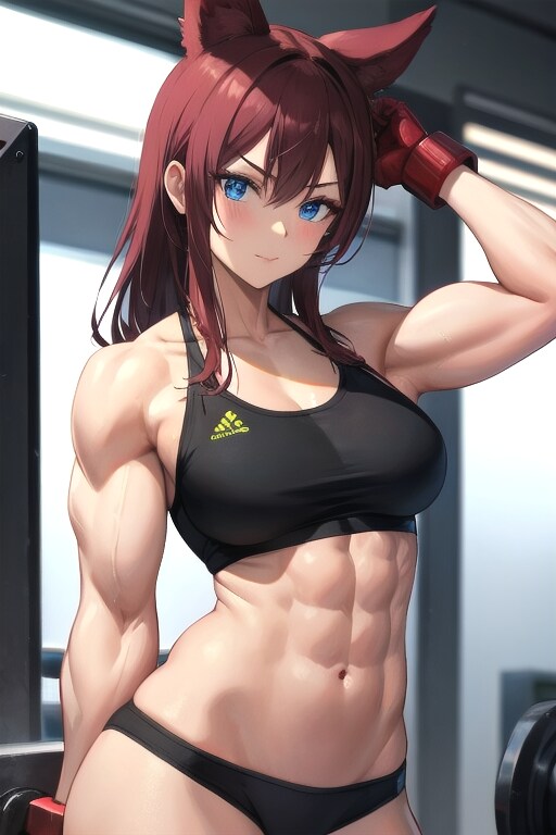 筋肉女子（プロンプトは「muscle girl」のみ）