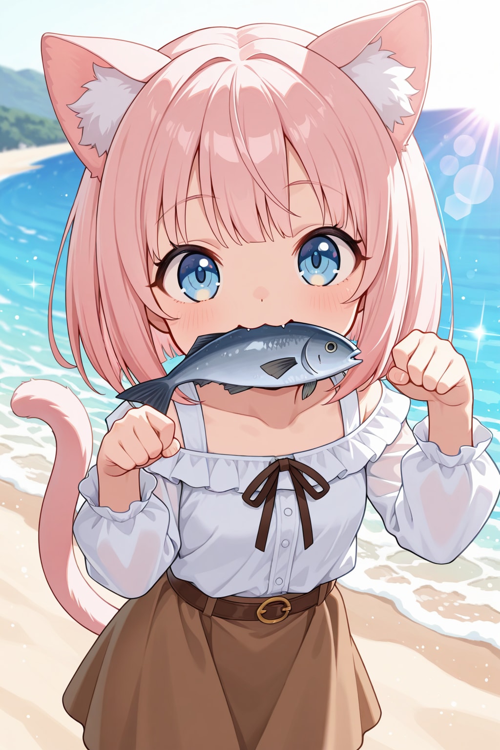 【借】おさかなくわえたはるこちゃん