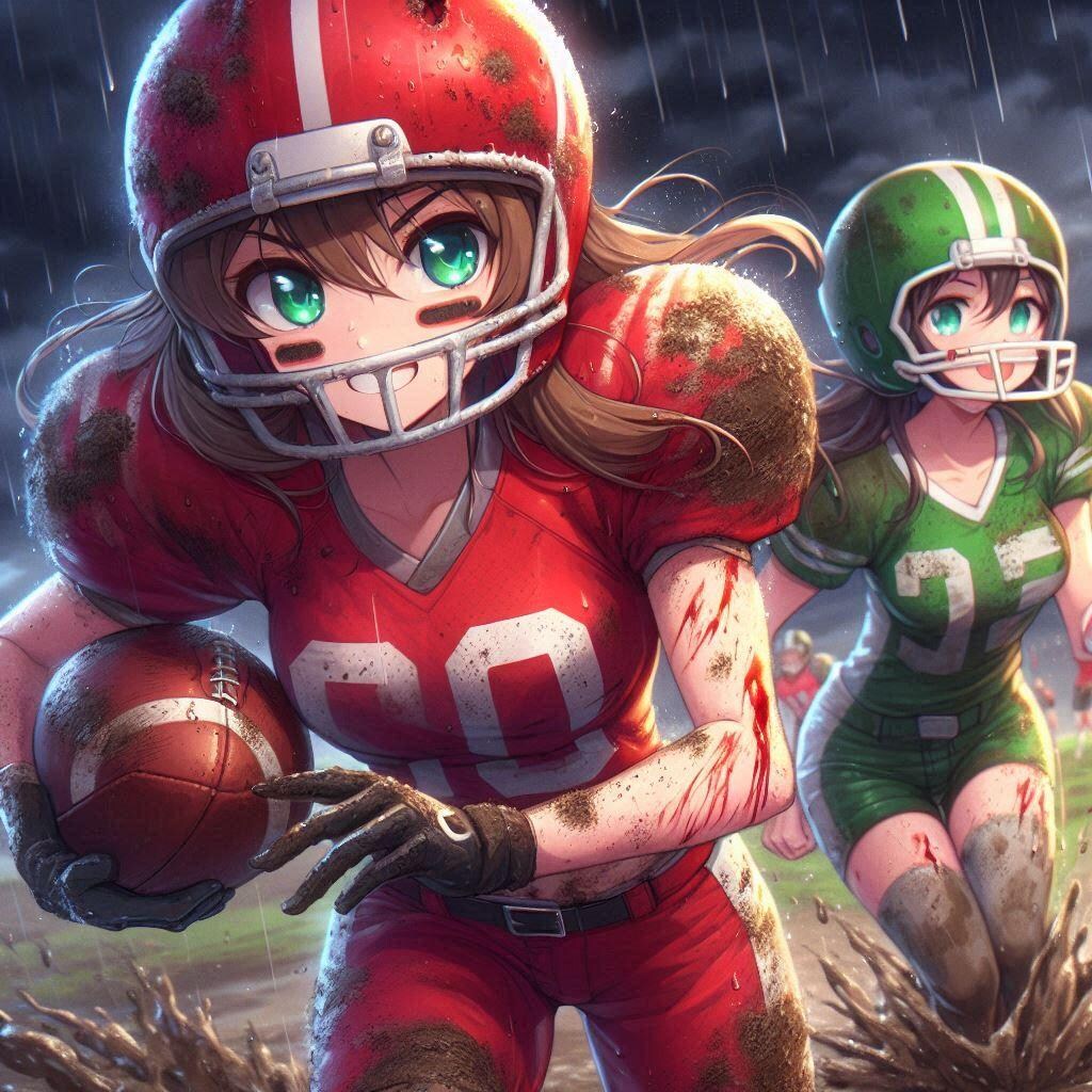 🏈泥まみれの女子アメフト 123
