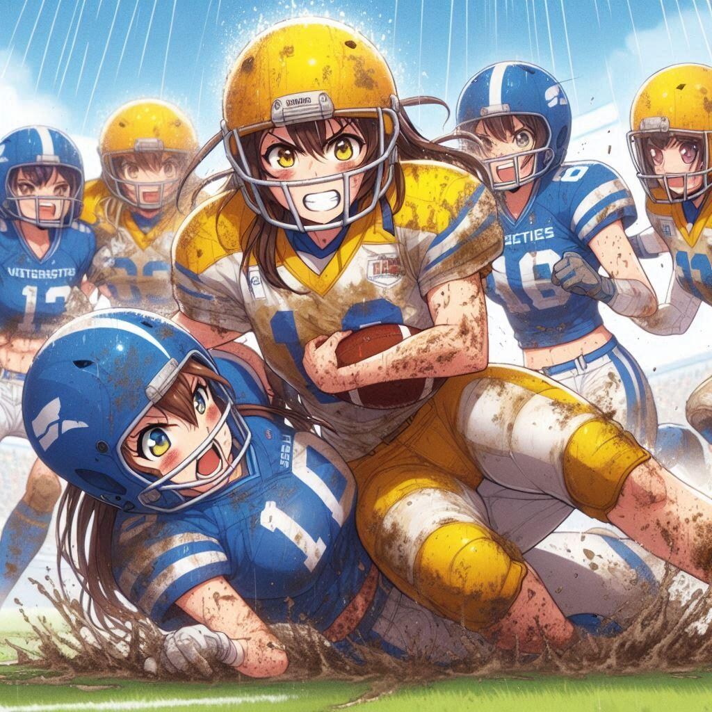 🏈泥まみれの女子アメフト 123