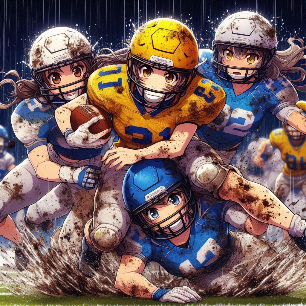 🏈泥まみれの女子アメフト 123