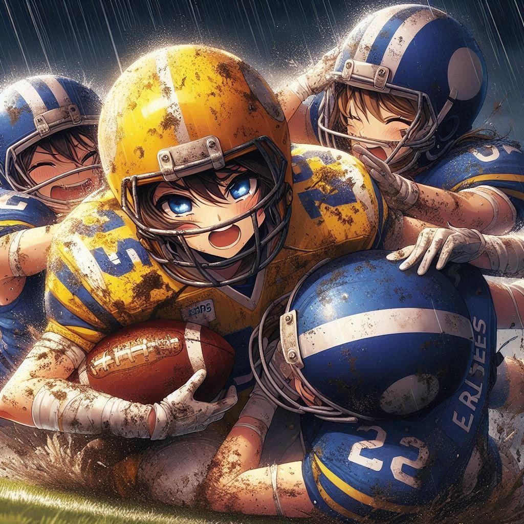 🏈泥まみれの女子アメフト 123