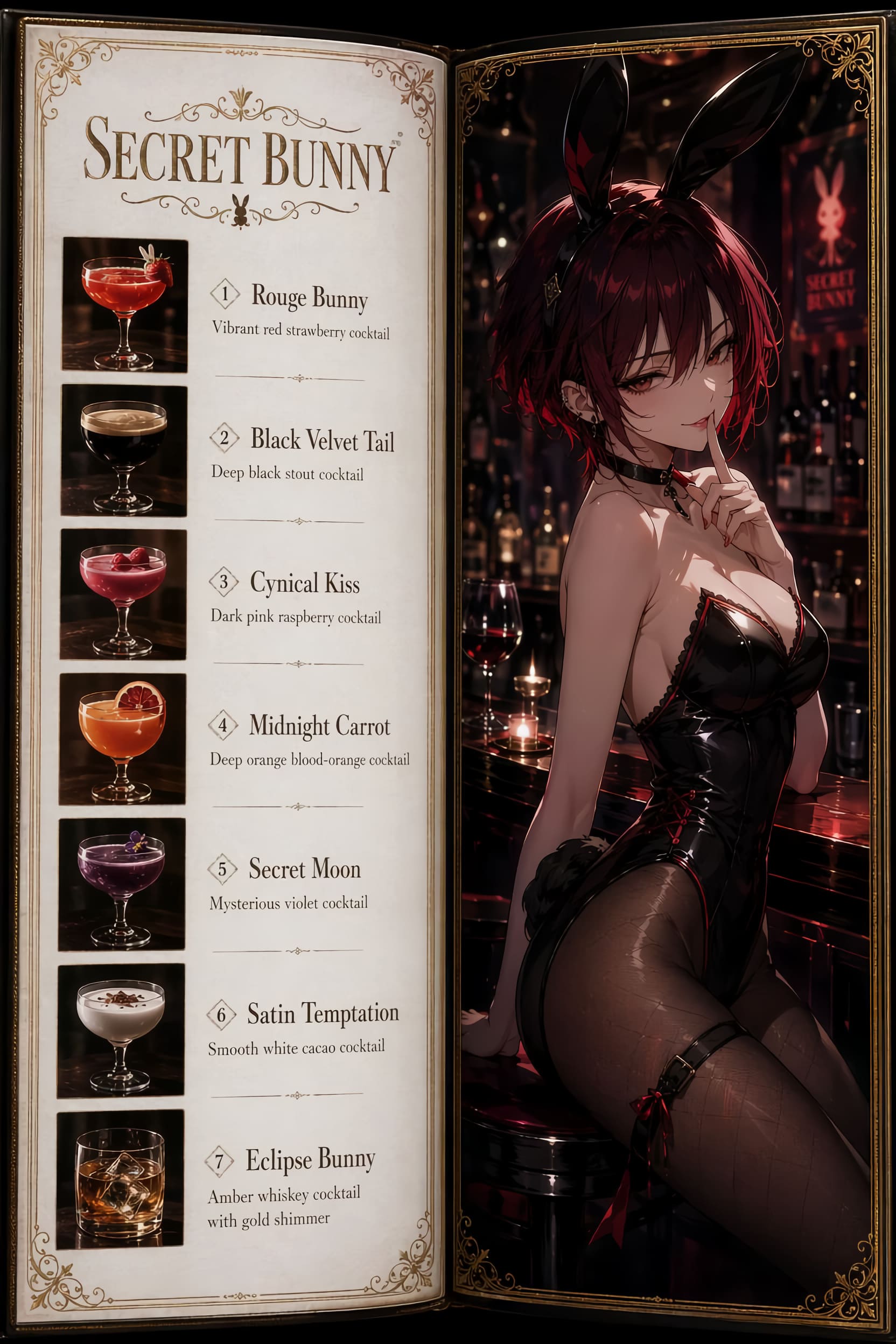 BAR : SECRET BUNNYメニュー表