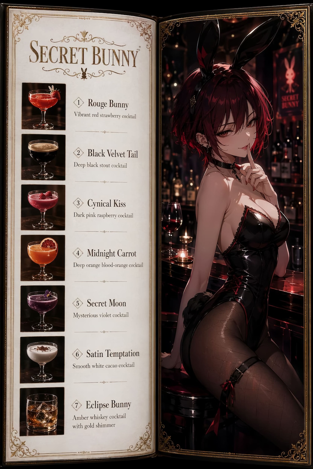 BAR : SECRET BUNNYメニュー表