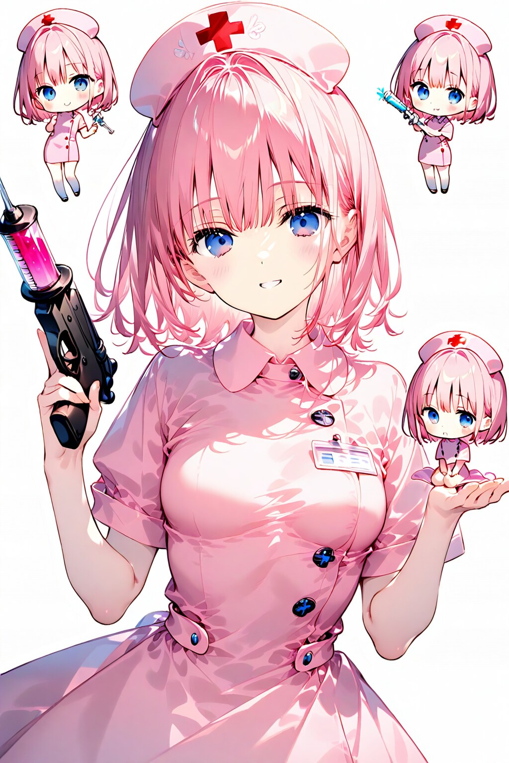 注射器を携えて戦うナース