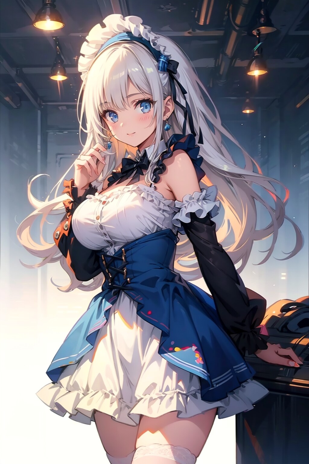 倉庫で作業していたミニスカメイドさん