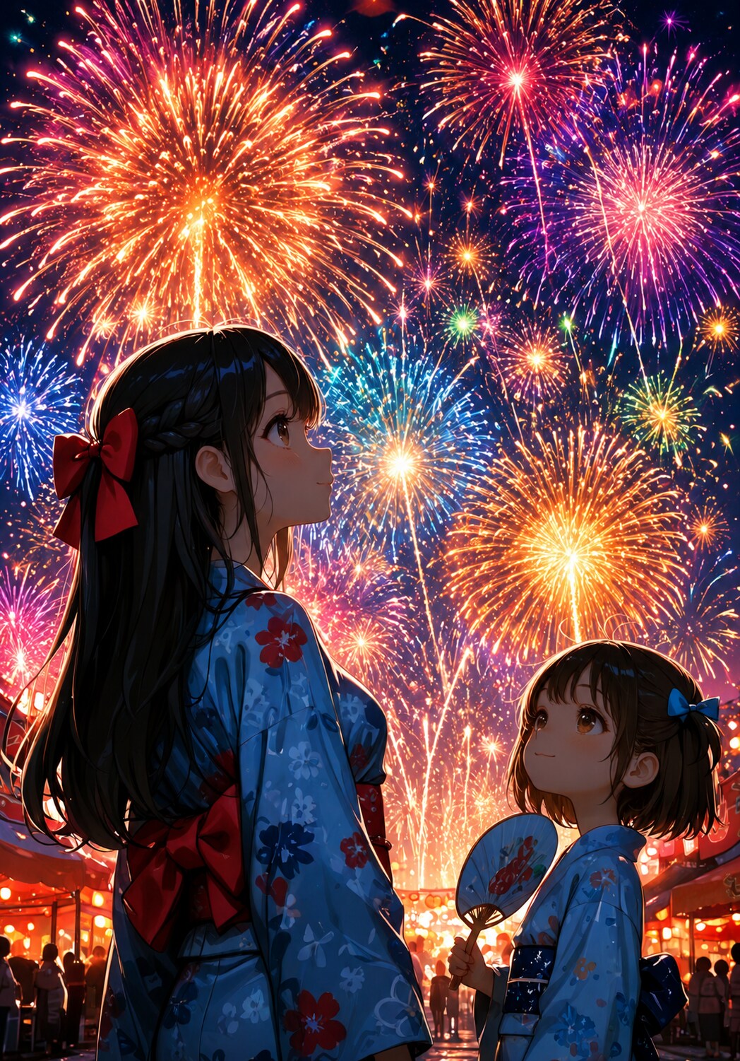 浴衣と花火の夜