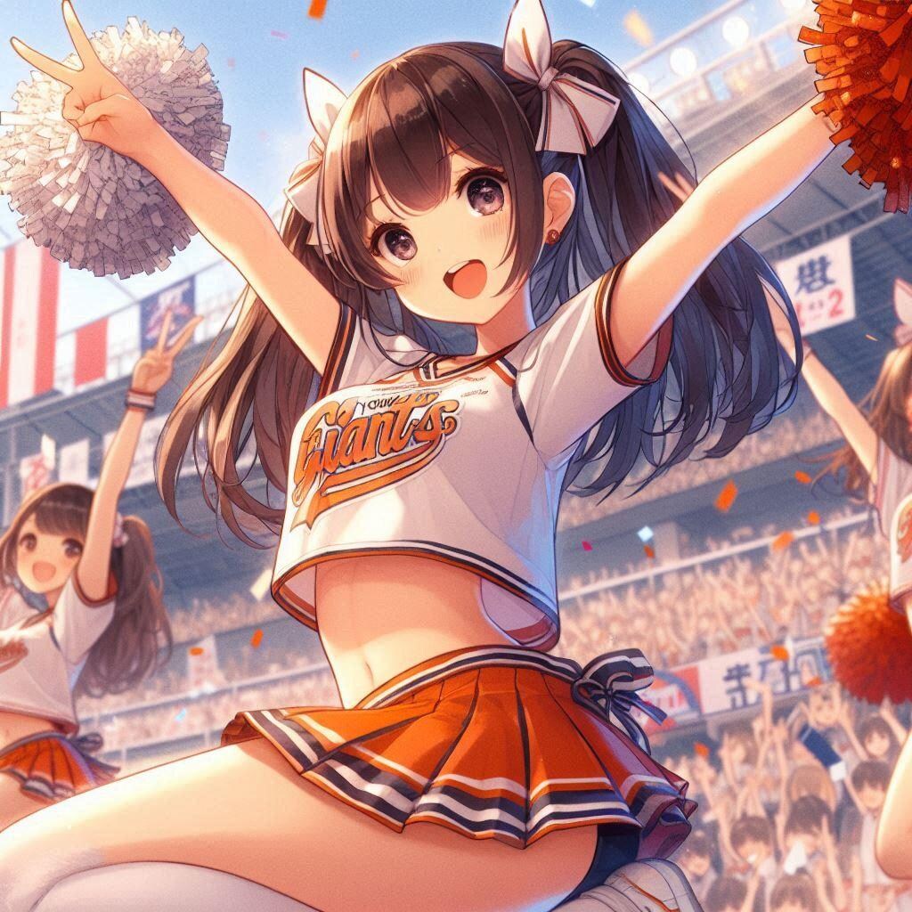 左から、読売巨人、サンフランシスコジャイアンツ、ニューヨークジャイアンツのチアガール。