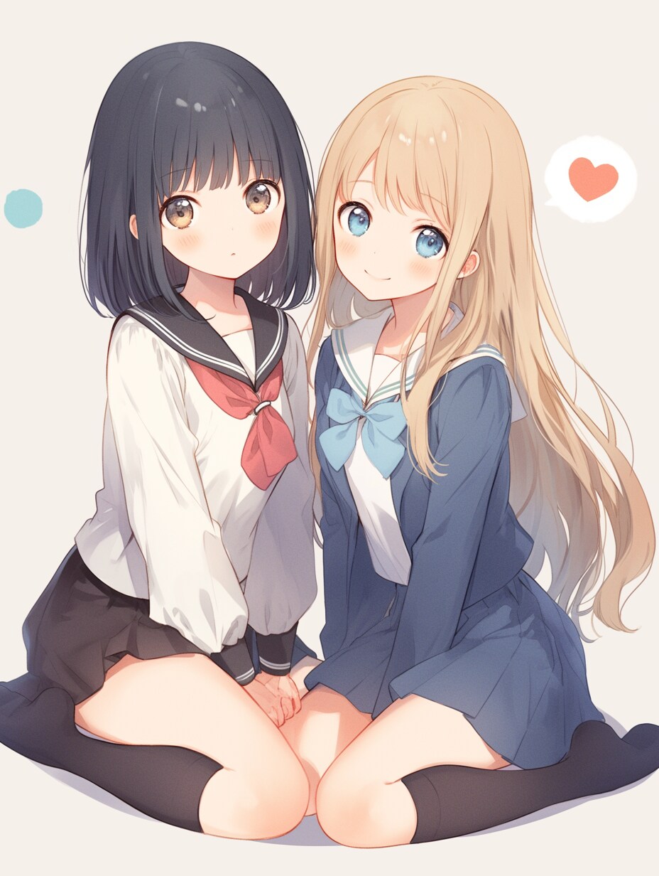 二人のJK252 | の人気AIイラスト・グラビア