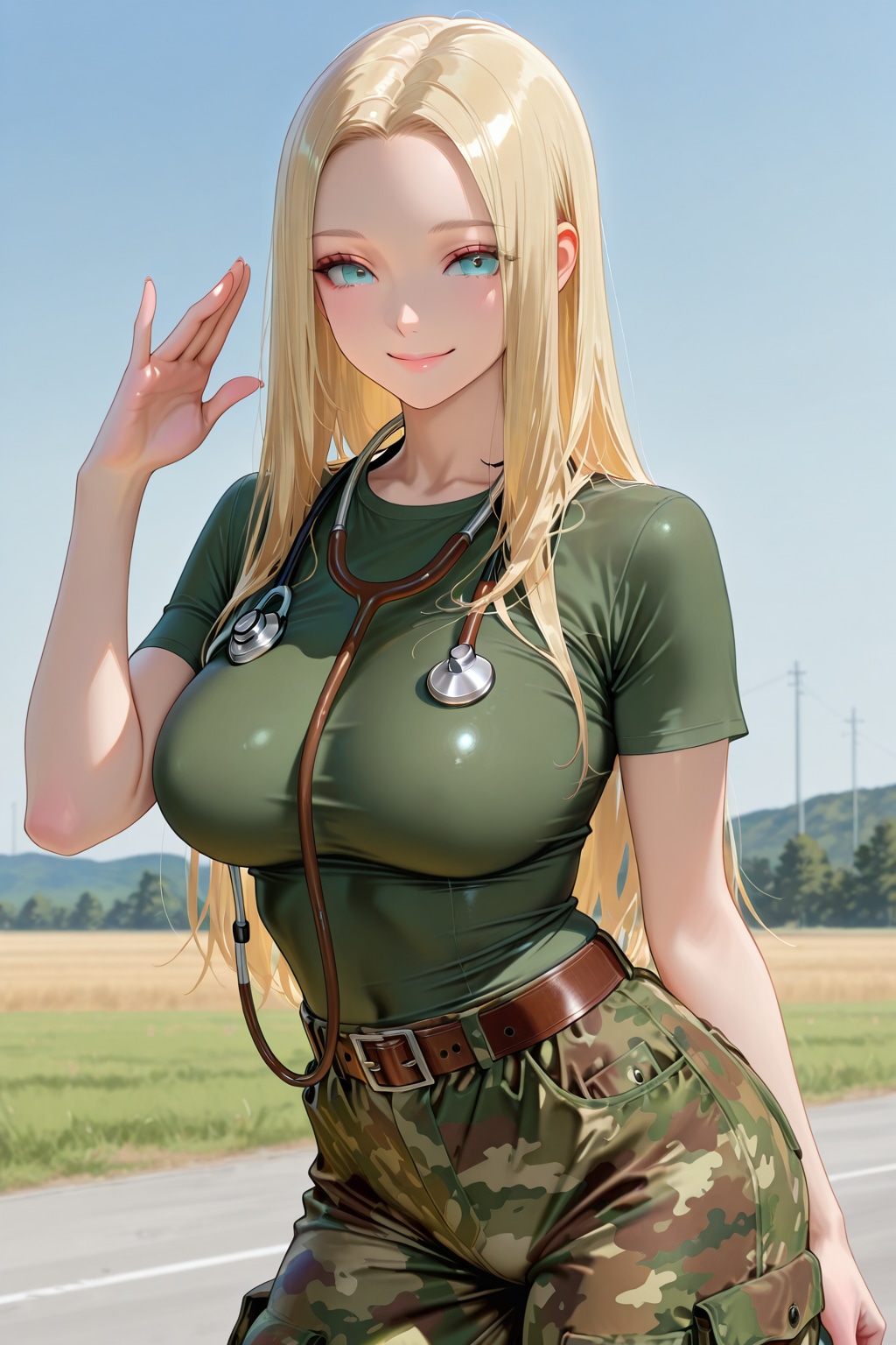 美人軍医さんの敬礼