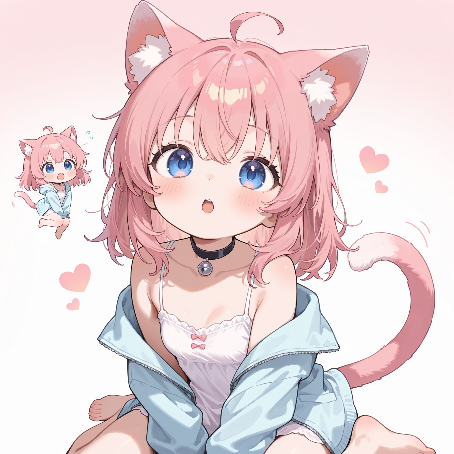 ピンク髪のネコミミちゃん