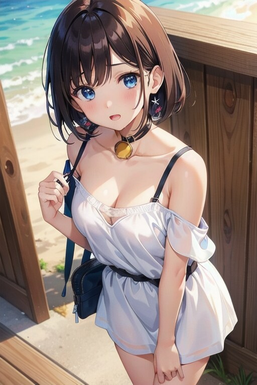 上から見下ろす彼女の谷間❤