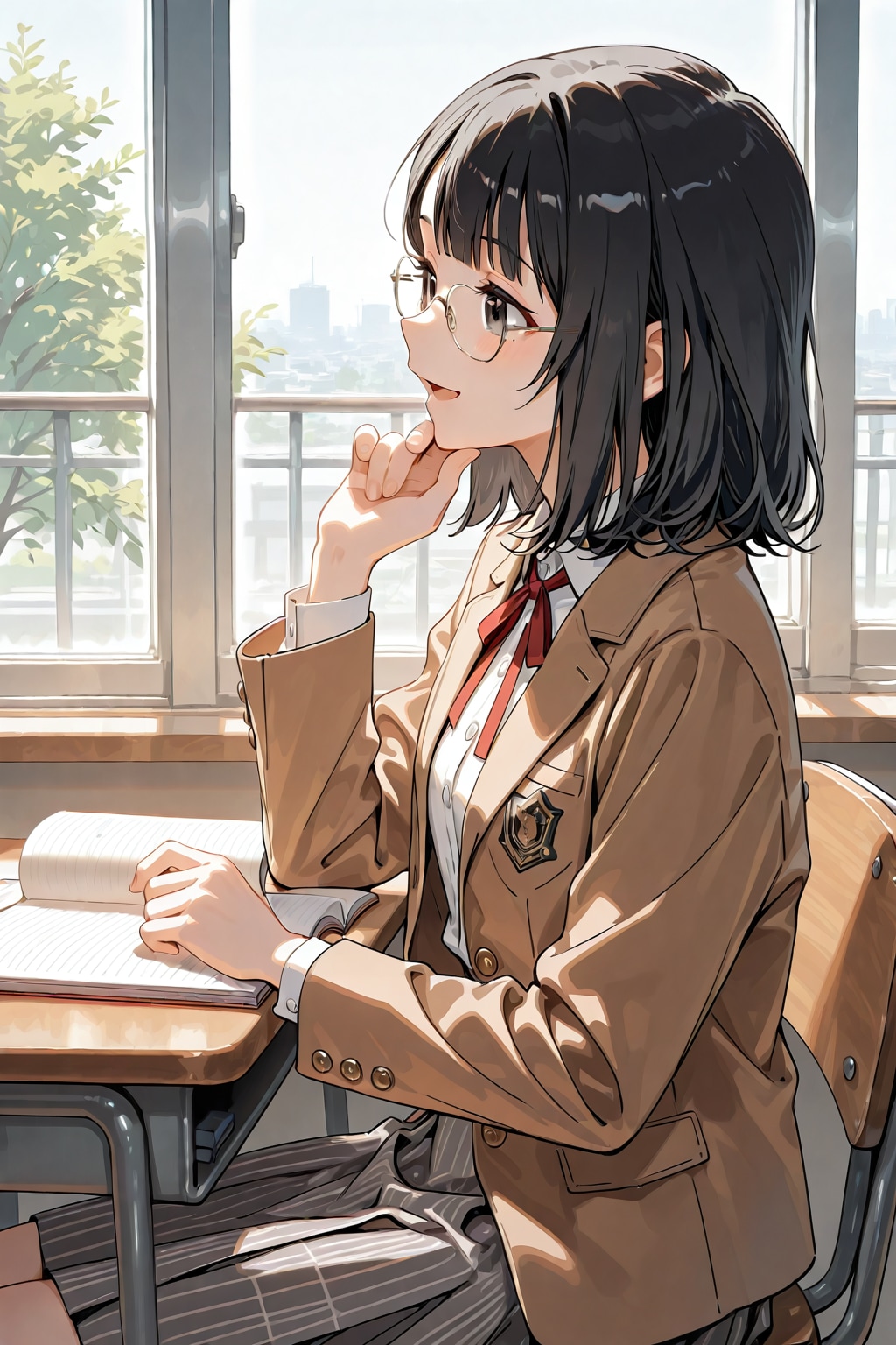 眼鏡×公立ダサ制服女子６５ | の人気AIイラスト・グラビア