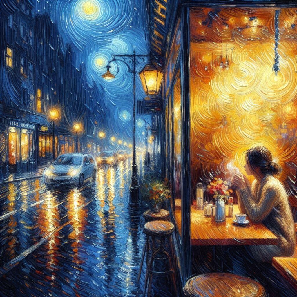 雨上がりを待つ人