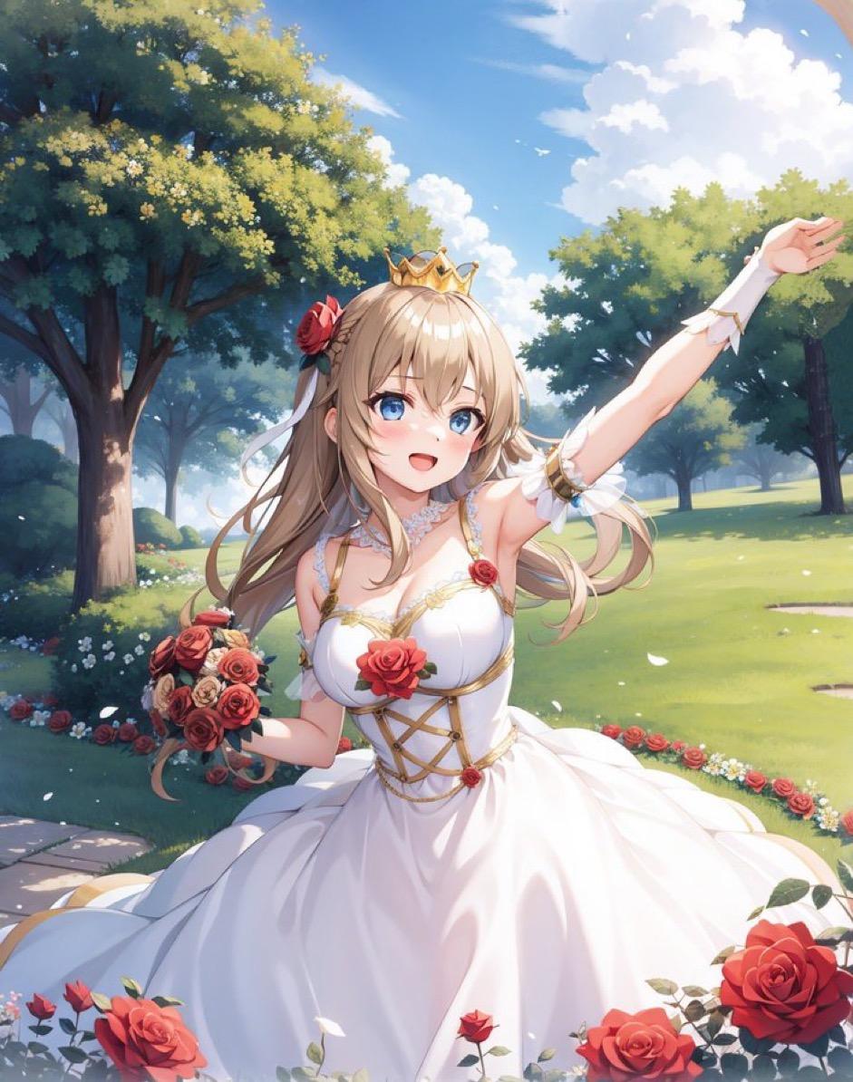 フォロワー3000人記念イラスト🌲️🌹v(^^)／🌲