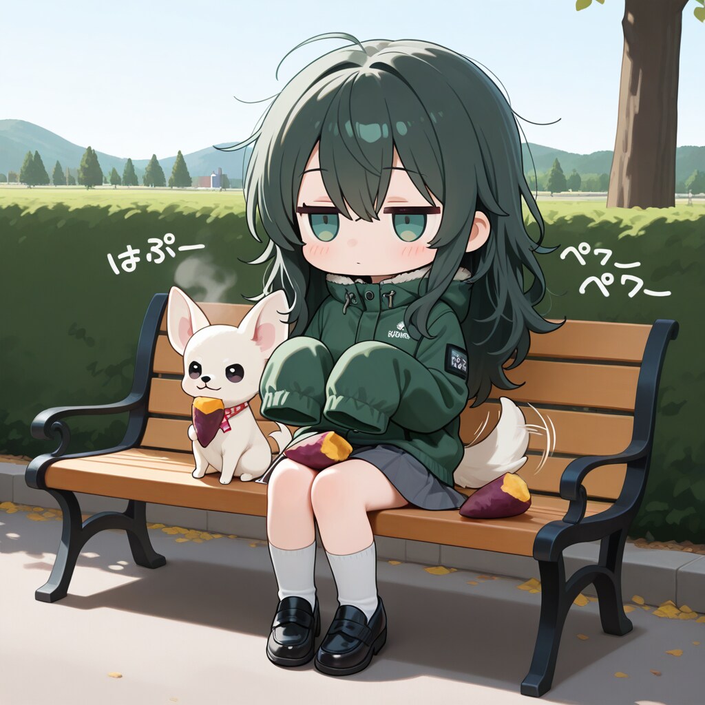 焼き芋とチワワとジト目萌え袖さん