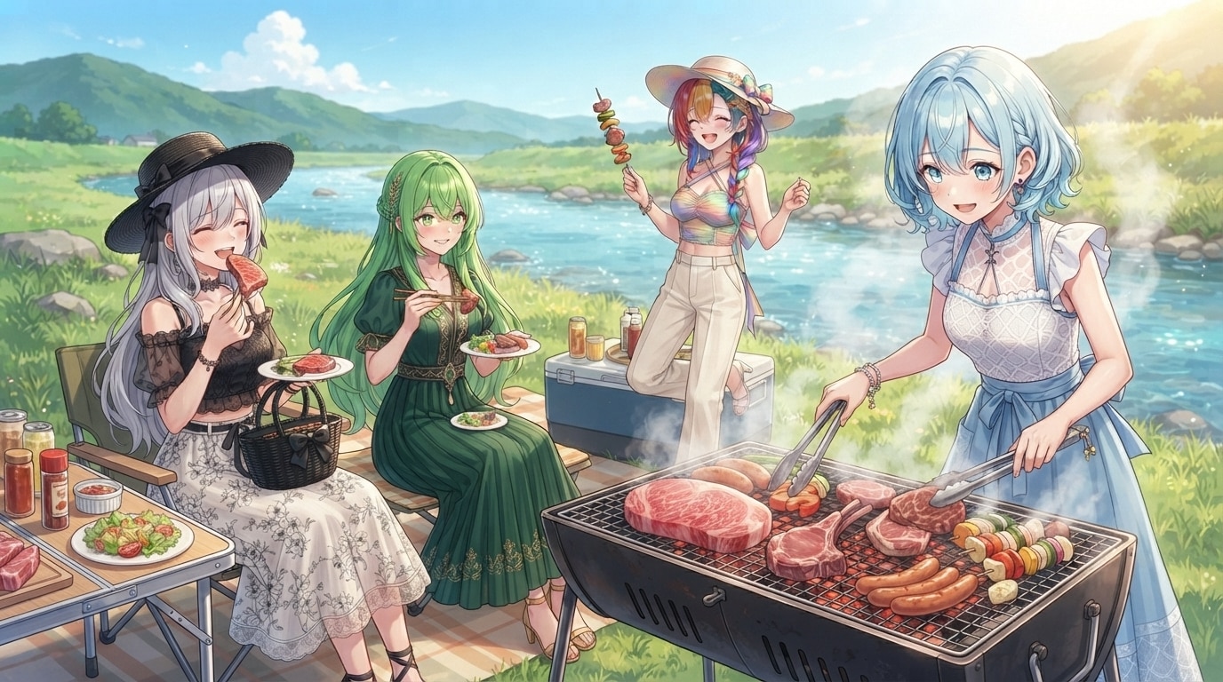 川遊びBBQ