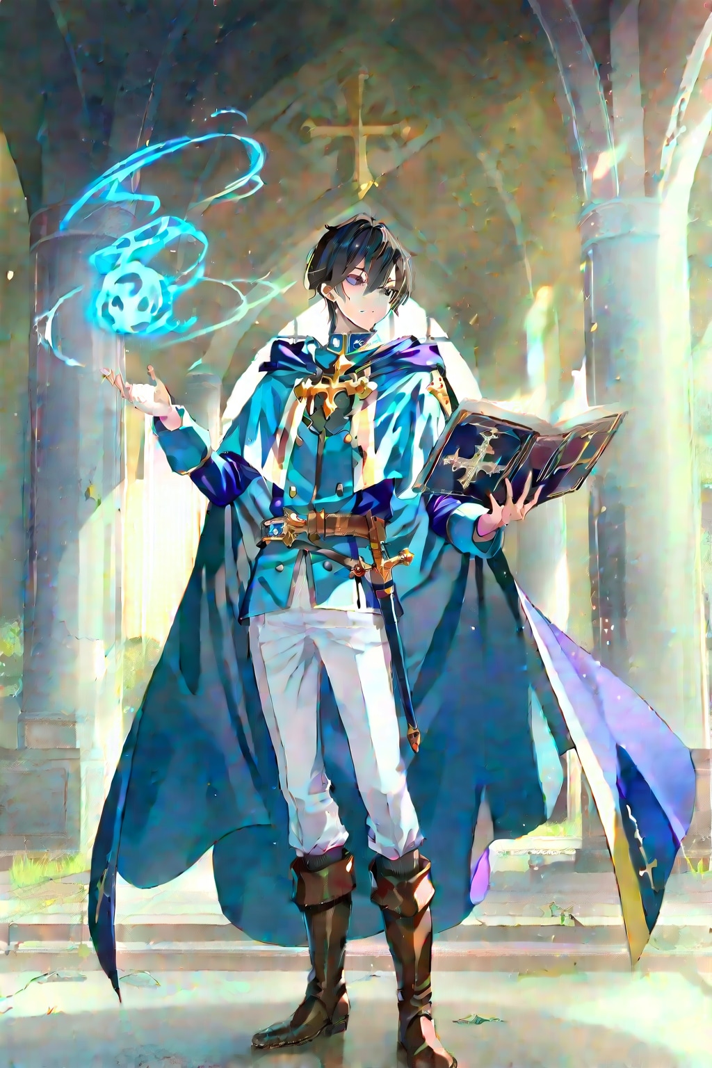 古代遺跡の前で、大柄な男性魔術師1-1-1-1-1-2 | の人気AIイラスト・グラビア