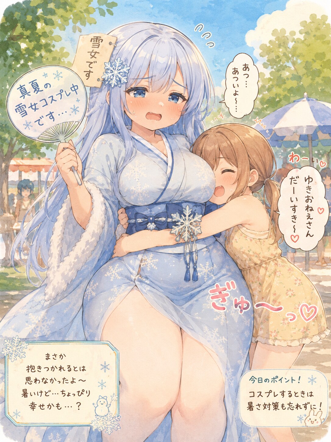 雪女コスプレおねえさん