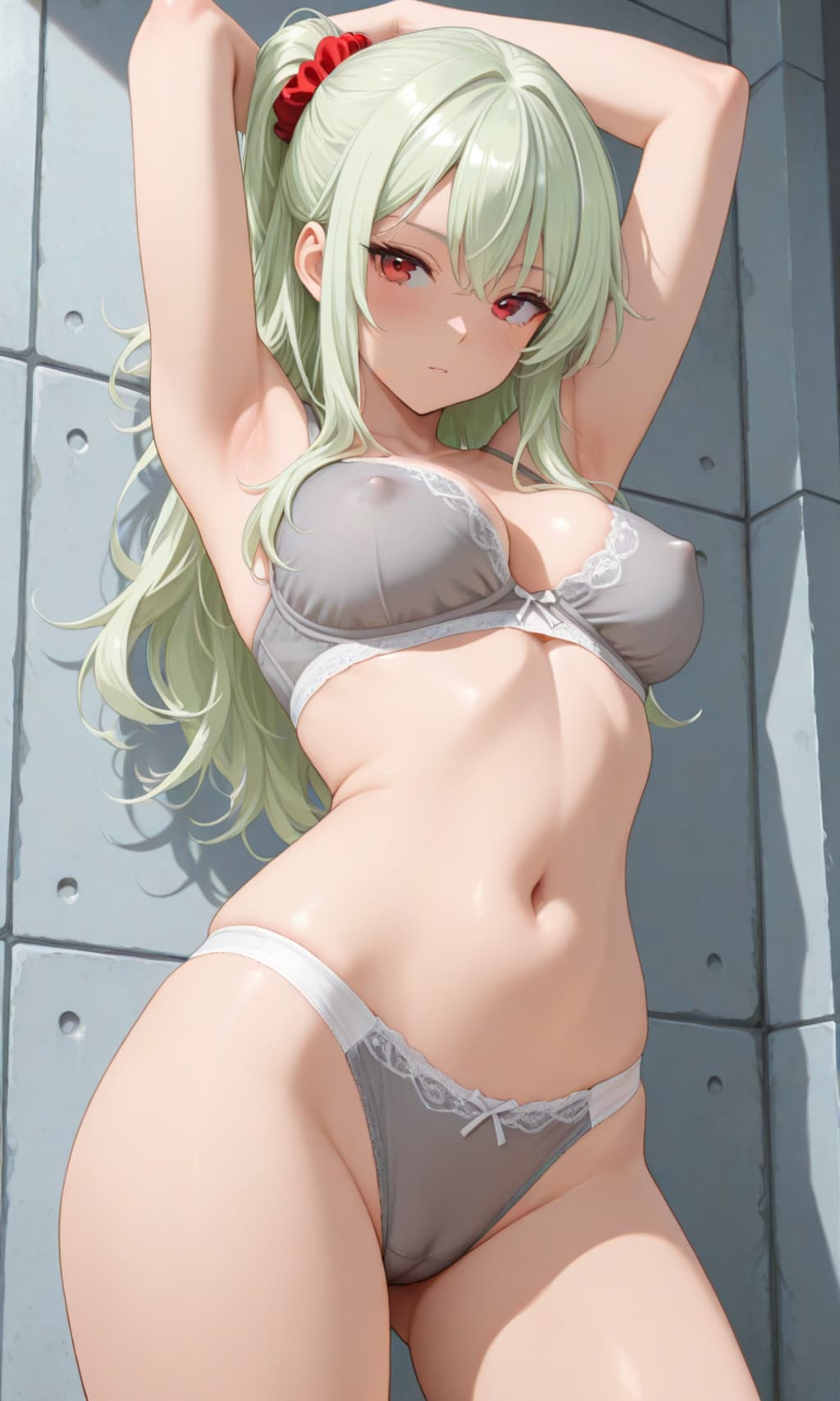 グレー下着の女の子