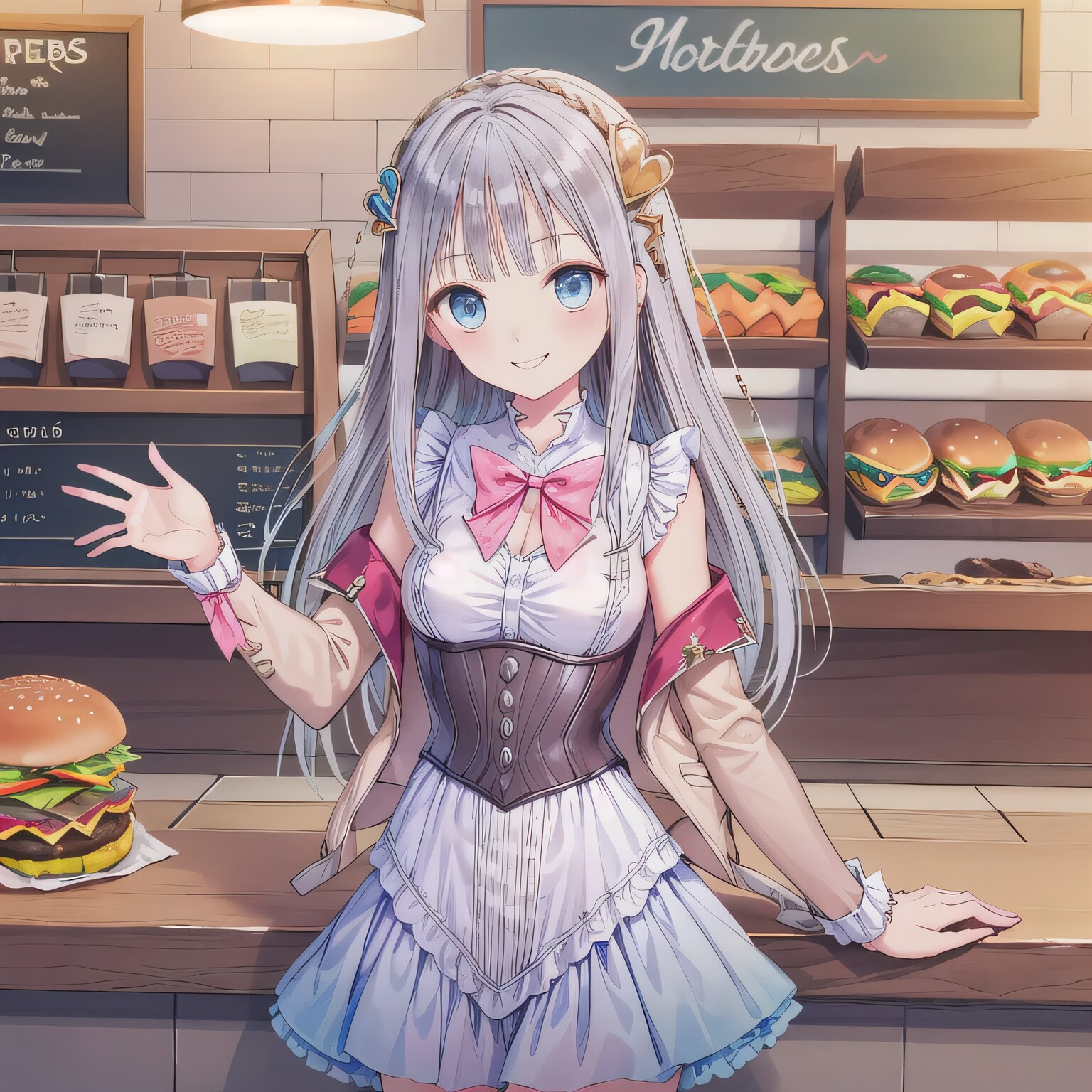 銀髪ロングでクルーの少女４ | の人気AIイラスト・グラビア