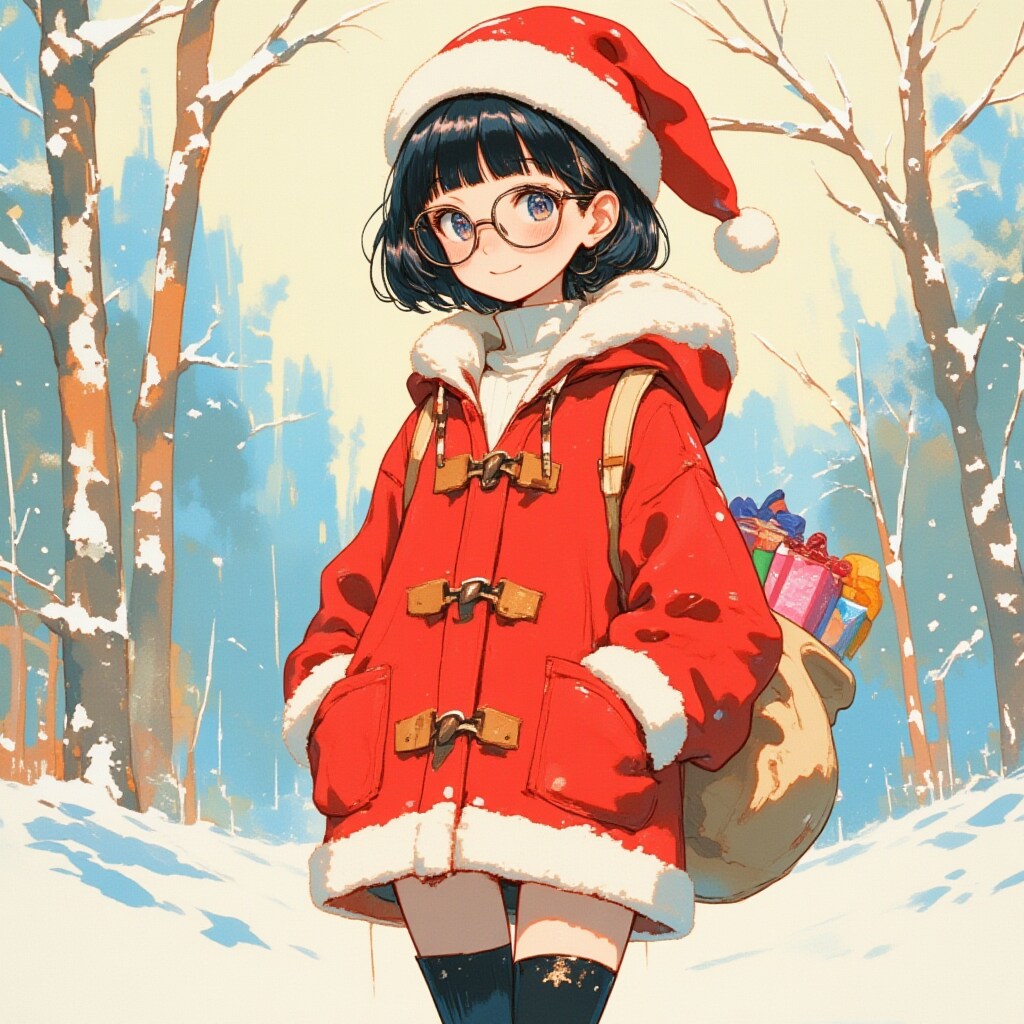 ちょっと早すぎな めがねサンタちゃん | の人気AIイラスト・グラビア