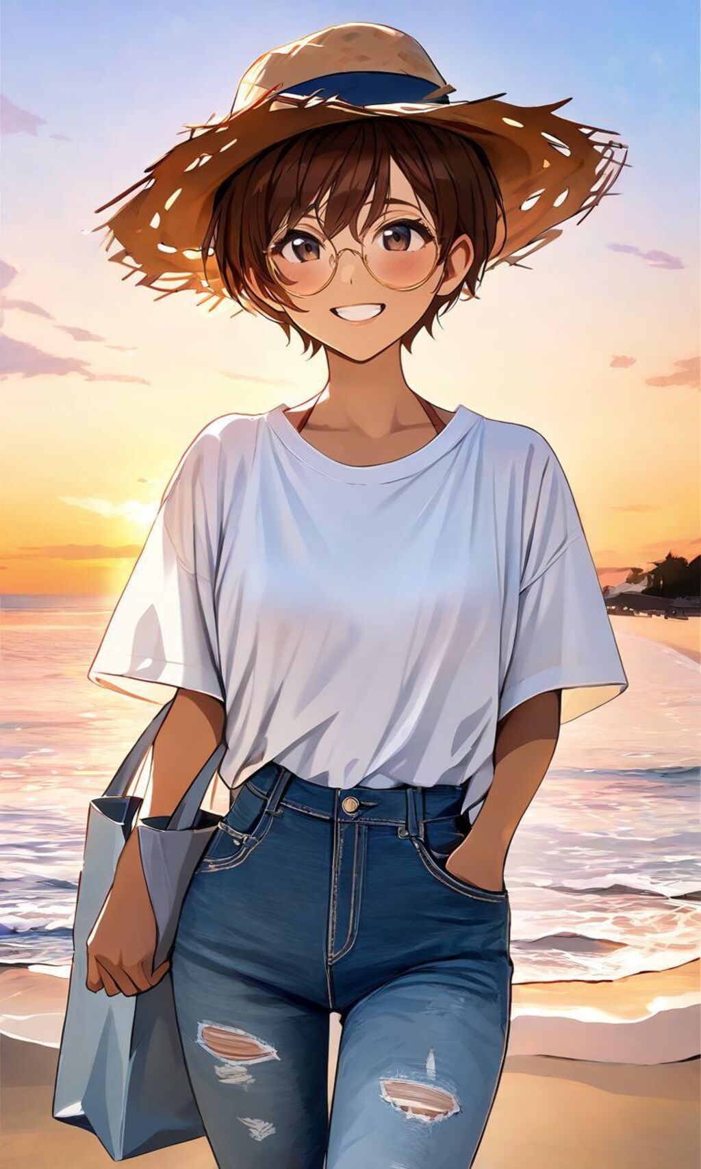 ショートヘア眼鏡っ娘