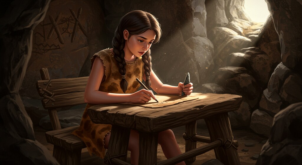 石器時代の女子学生