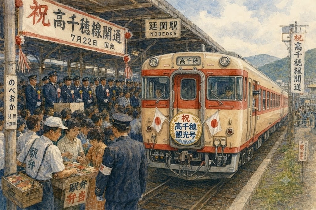 昭和47（1972）年7月22日　延岡駅光景（その1）