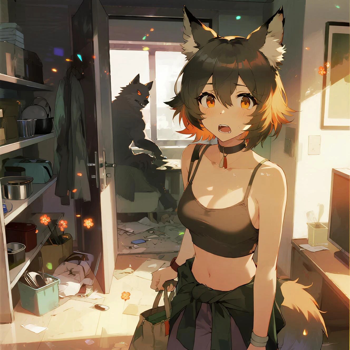お隣の狼夫婦 | の人気AIイラスト・グラビア