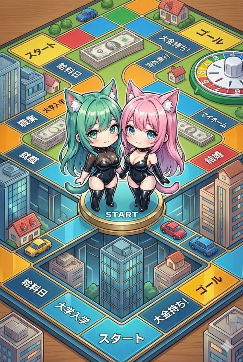 猫耳姉妹の「人生ゲーム」🐱🐱✨