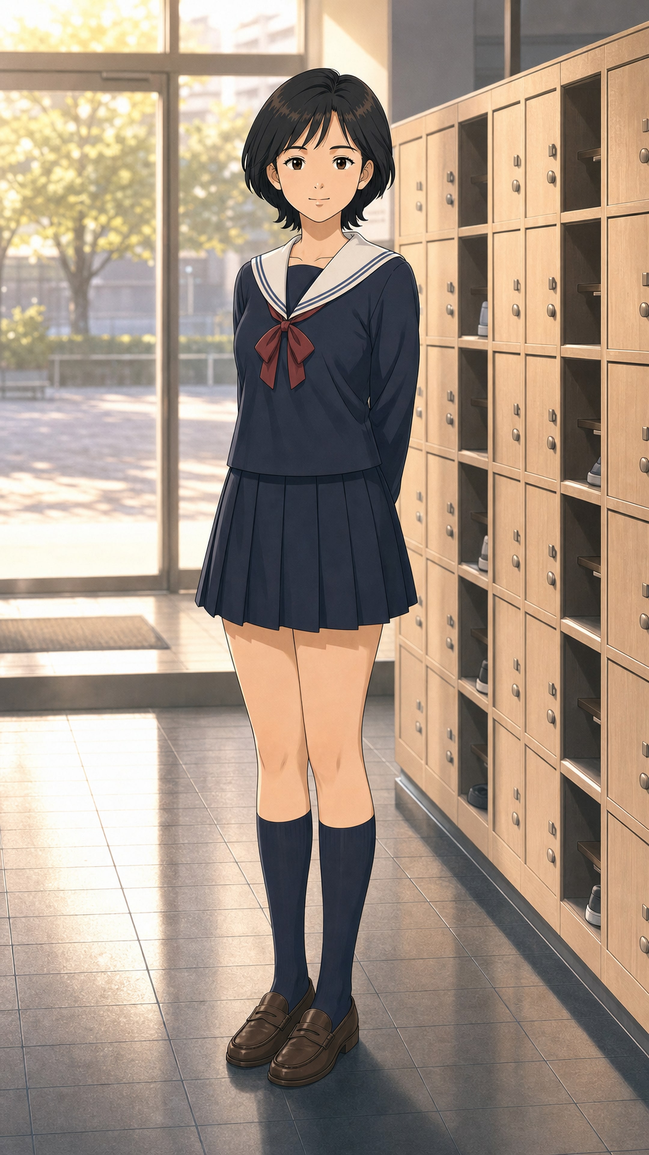 下駄箱にこぼれる午後の光