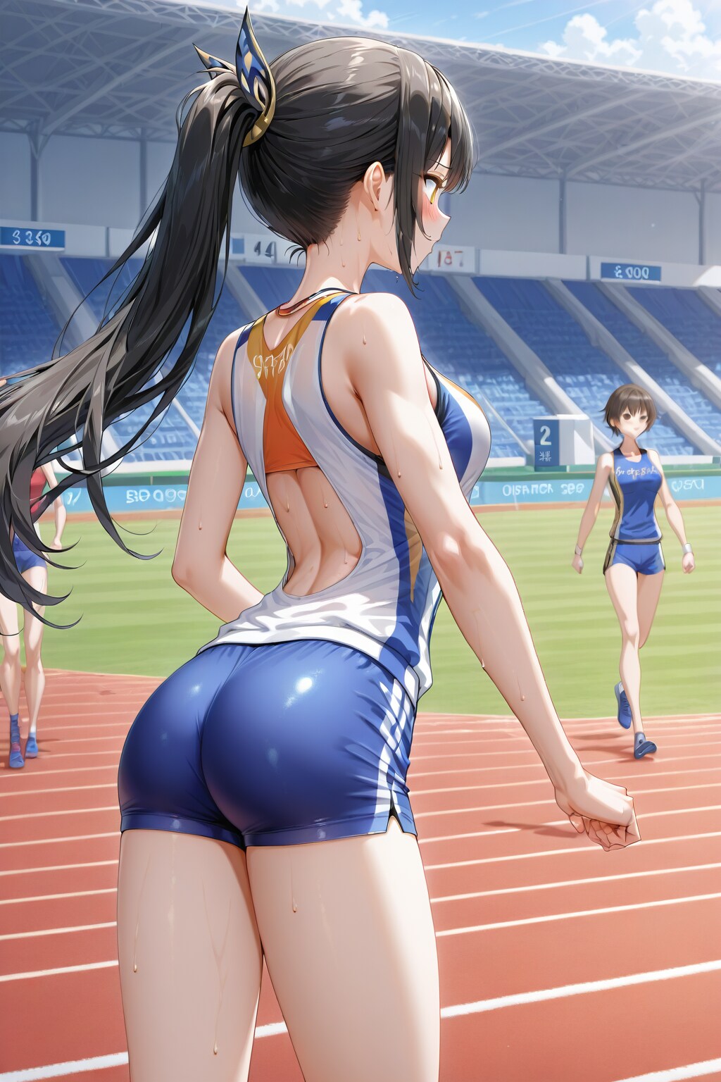 選手たちの競技前の様子