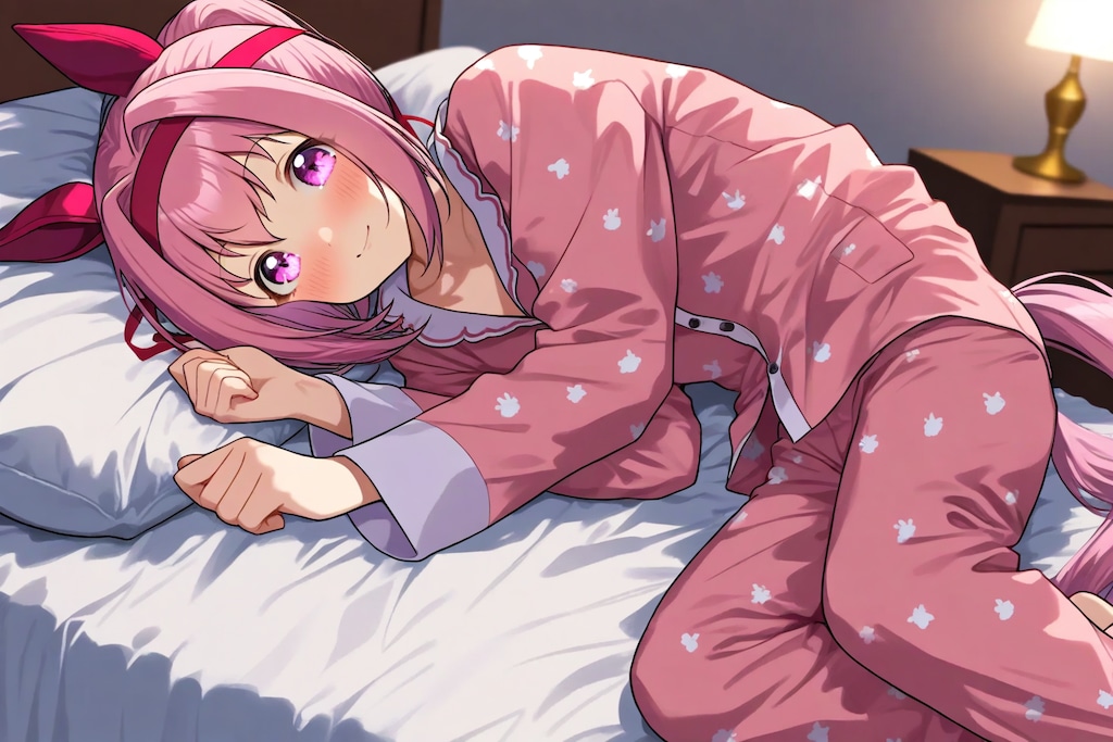 ベッドのハルウララ