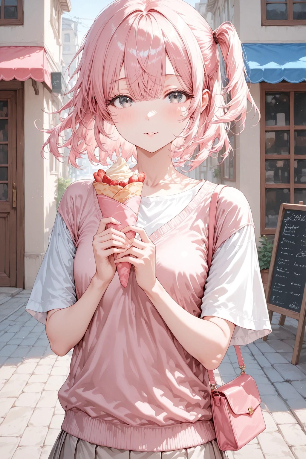 桃花とクレープ