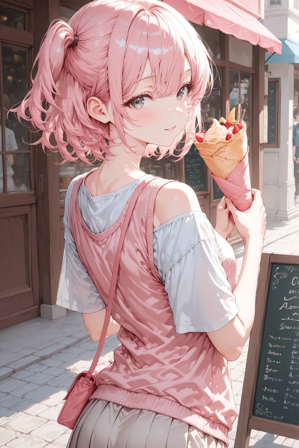 桃花とクレープ